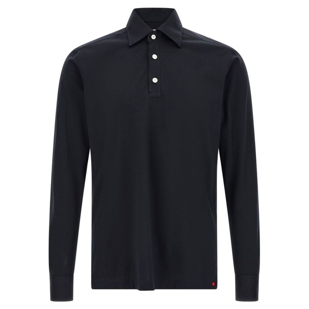 Kiton Blue Cotton Polo Men's Shirt